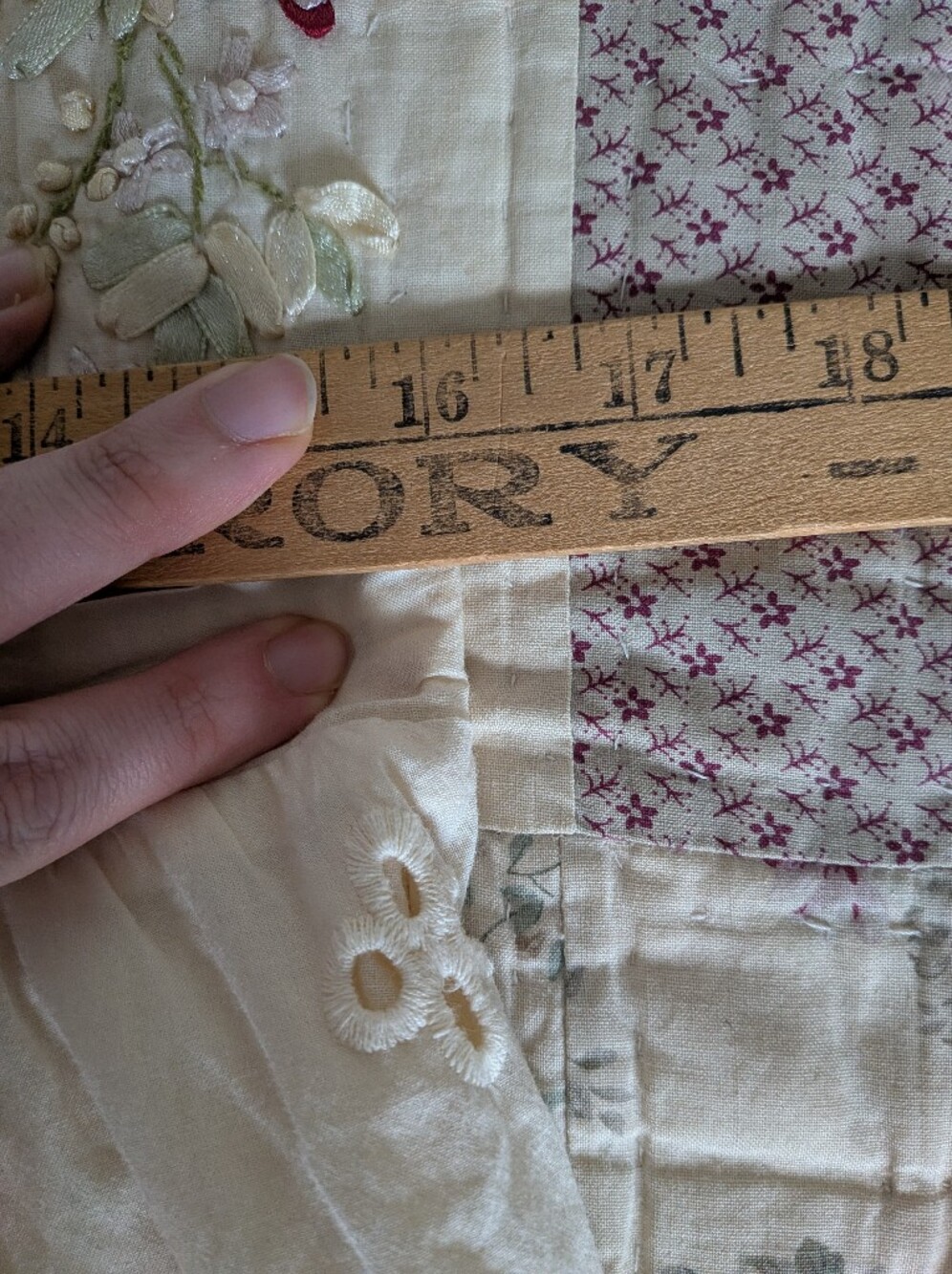 Blonde Robin 100% Cotton Eyelet Embroidered Midi Skirt Ivory Cottagecore Boho M - Picture 9 of 11